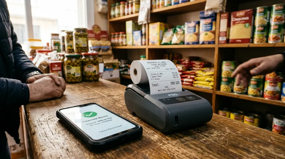 طباعة تذكرة الصندوق عبر طابعة حرارية صغيرة